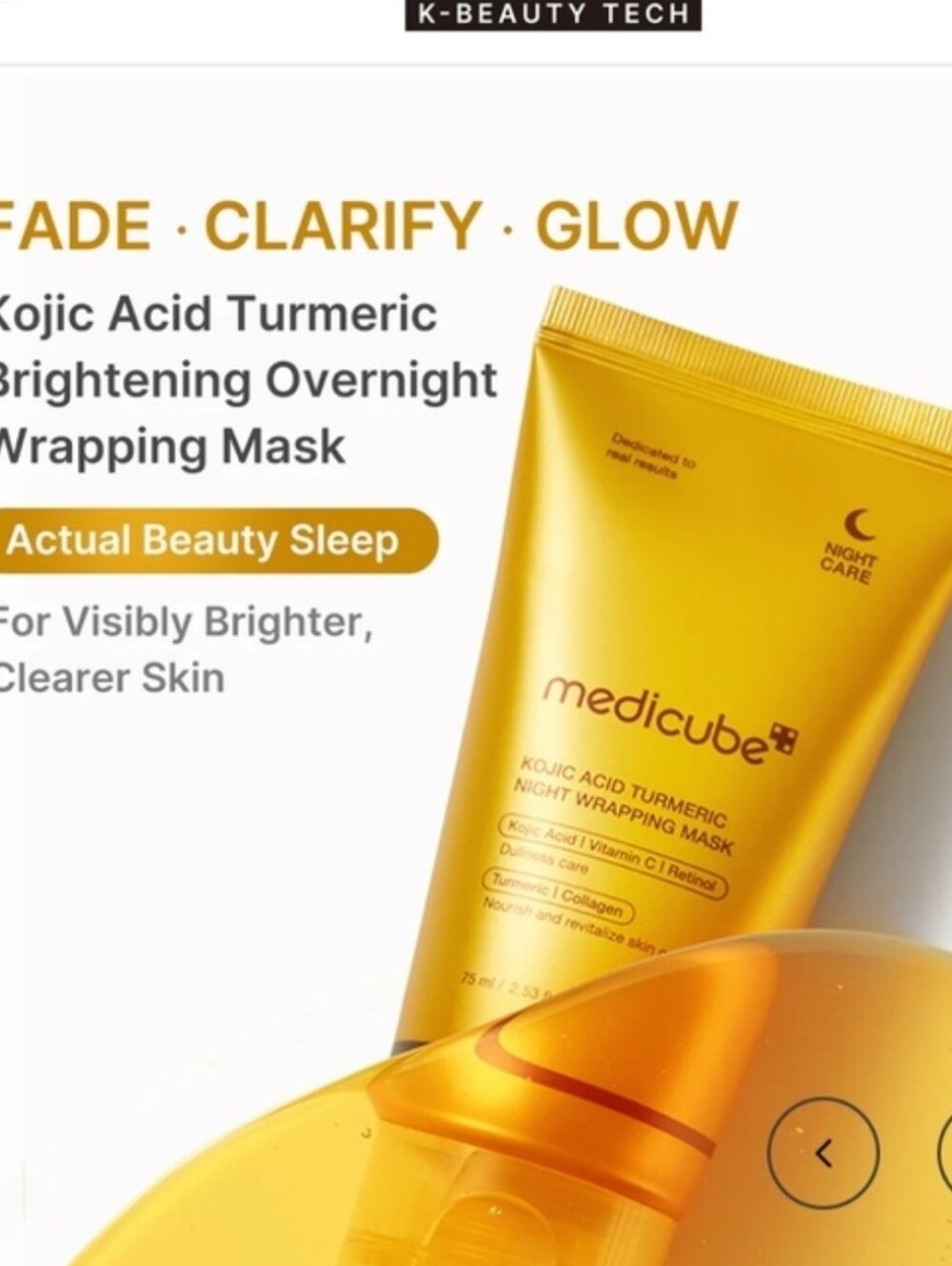 Medicube Kojic Acid Turmeric Night Wrapping Mask - - Picture 3 of 7